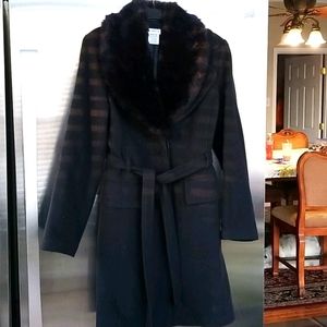 Black wool dress coat